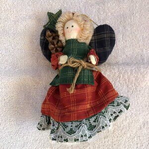 Vintage country angel tree topper/mantle decoration/ornament, 5.5 inches